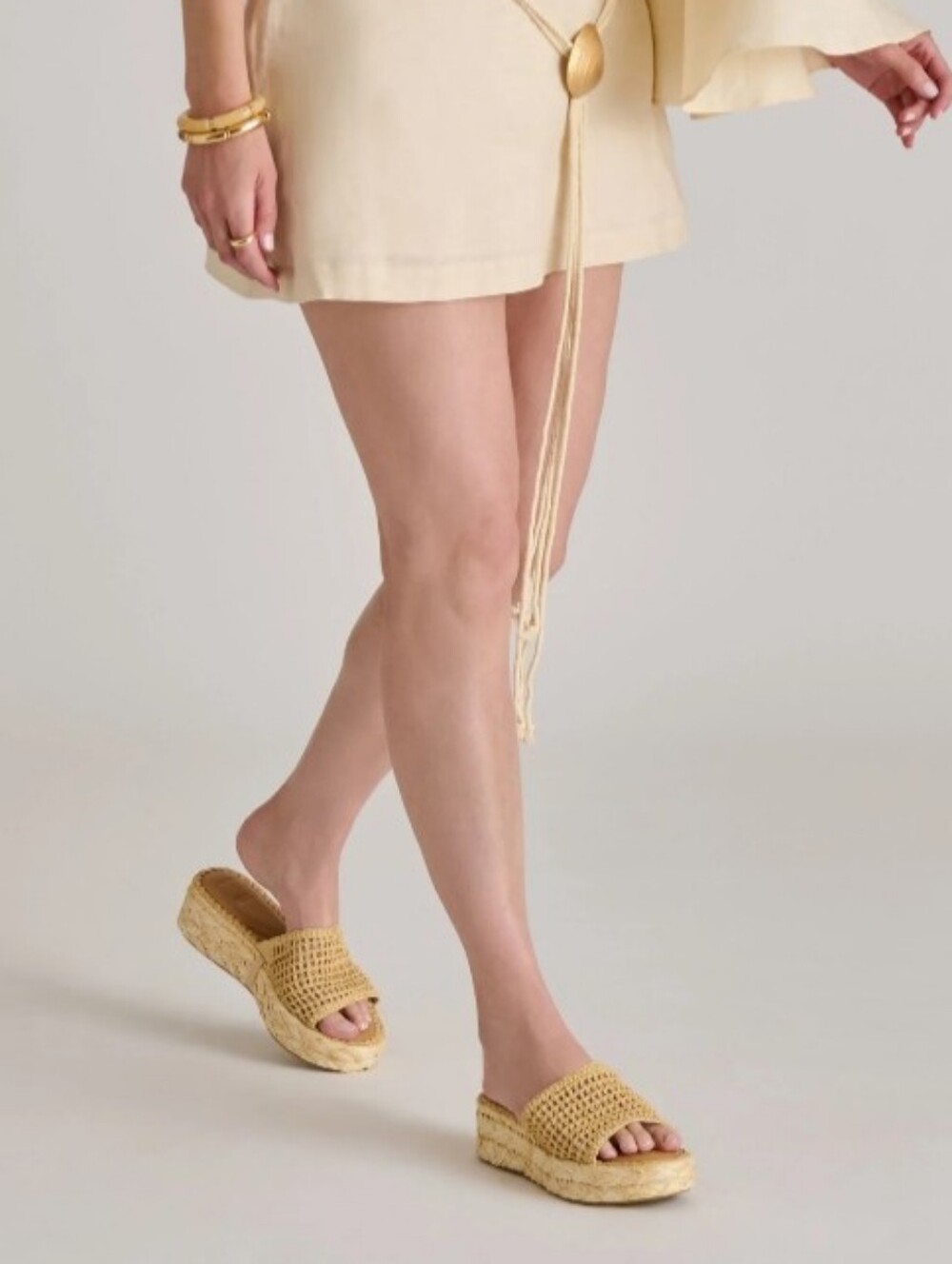 🆕️👡Dolce Vita CHAVI MESH Natural Woven Raffia Sandals, Sz 8-1/2